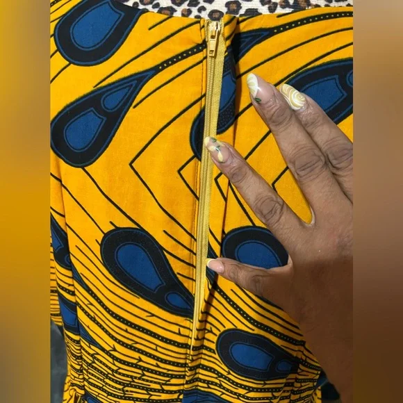 Let’s take a trip in this handmade African print floor length dress. - Picture 3 of 5